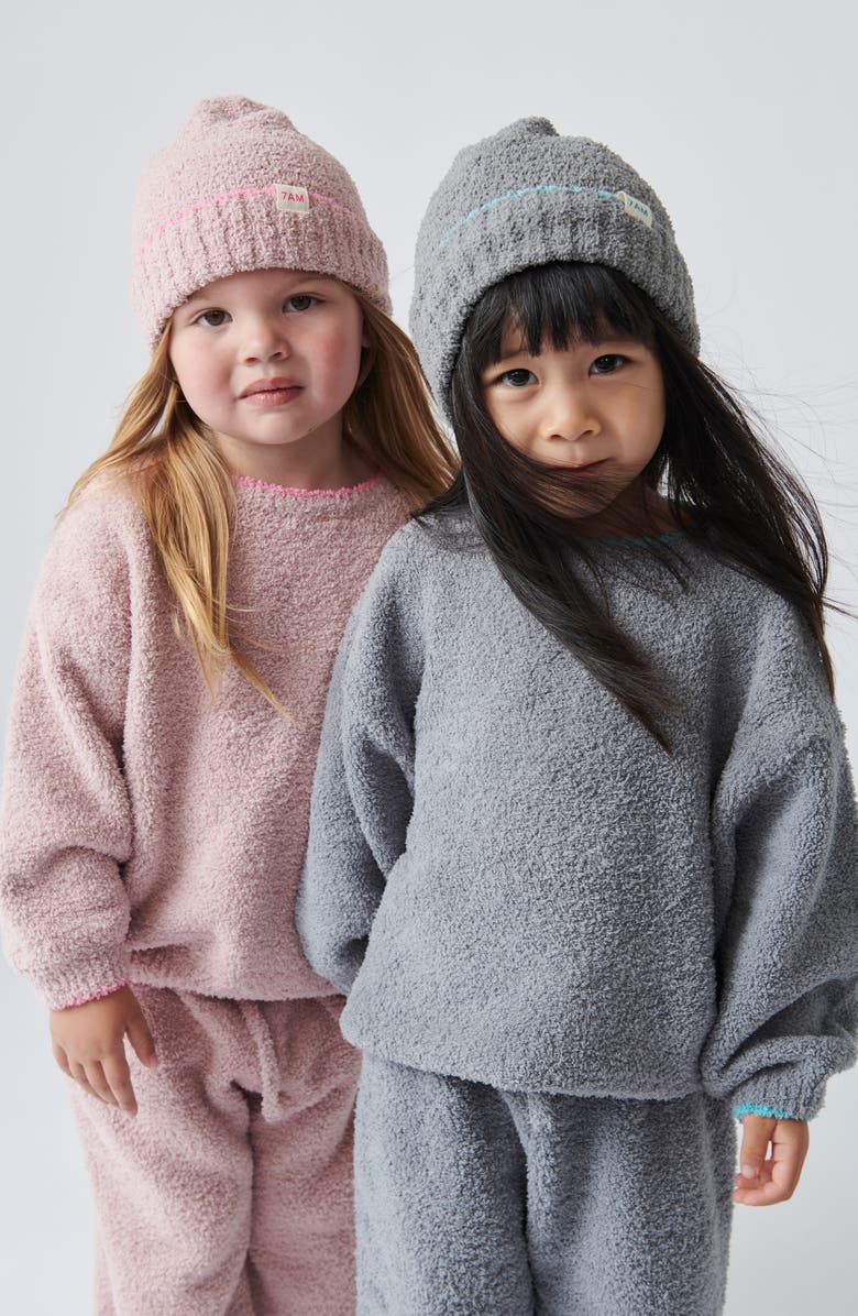 7 A.M. Enfant High Pile Fleece Recycled Polyester Sweater, Alternate, color, Ash Rose
