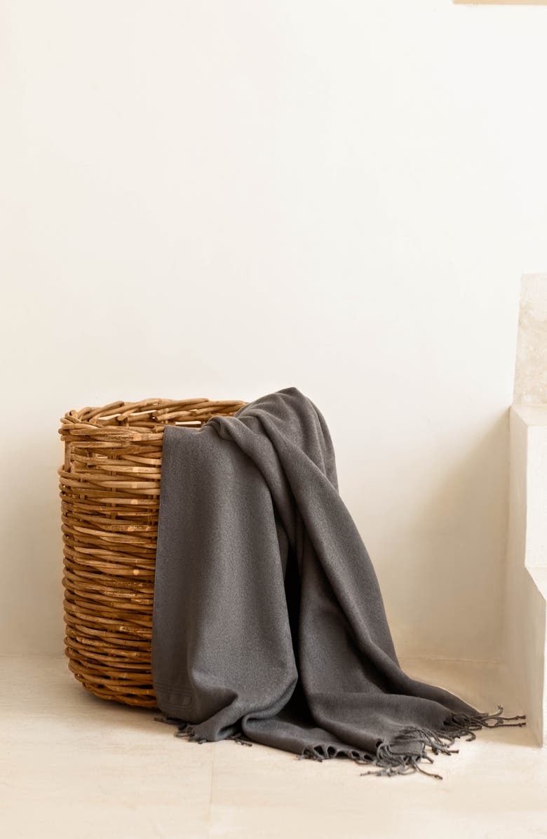 ettitude Clean Lyocell Throw Blanket, Alternate, color, Graphite