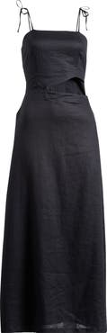BOAMAR Harper Cutout Linen Blend Cover-Up Dress