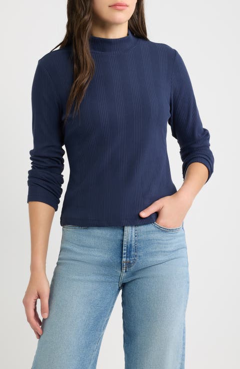 Mock Neck Long Sleeve Shirt