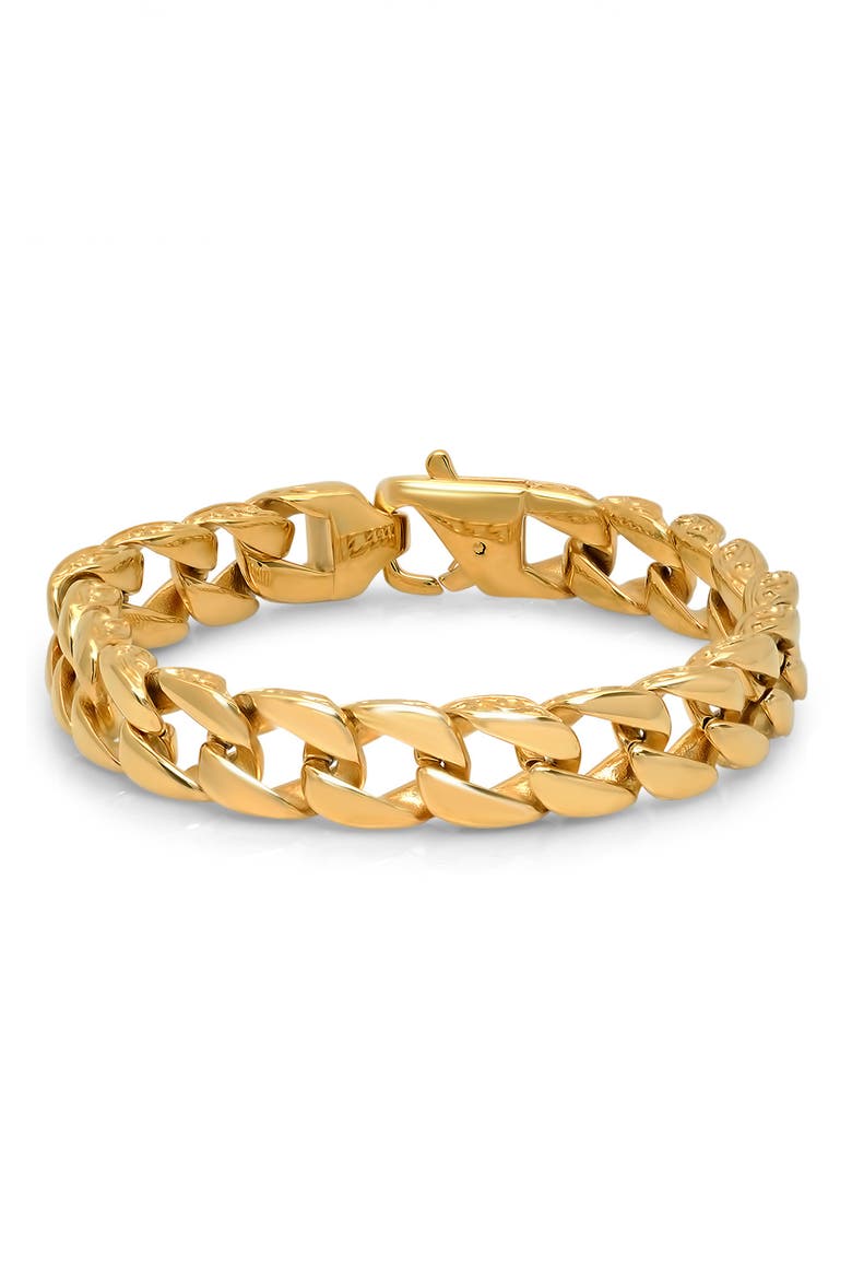 Men's Curb Chain Bracelet, Main, color, YELLOW
