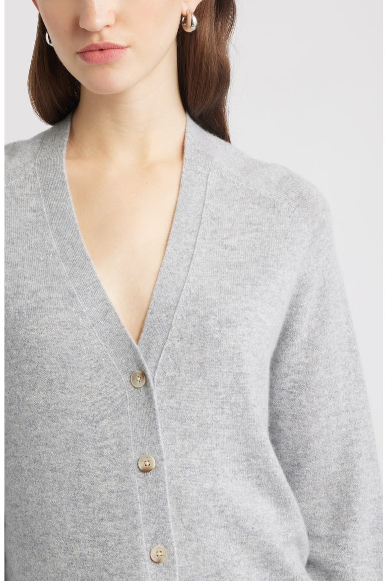 Cashmere V-Neck Cardigan, Alternate, color, GREY SILK HEATHER