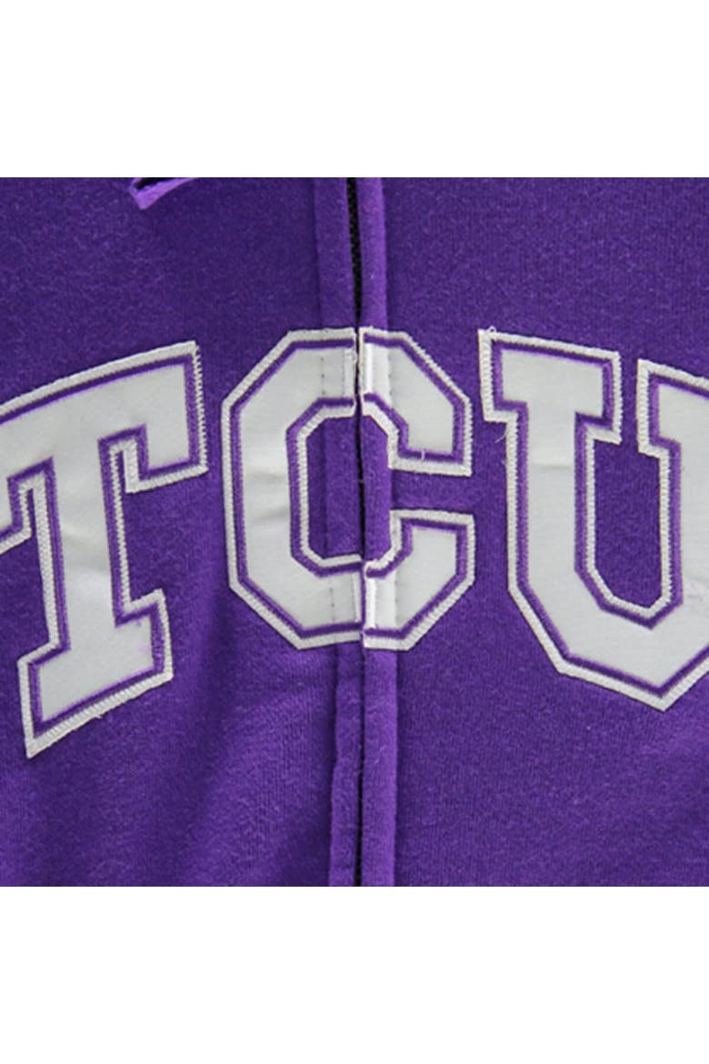 Women's Stadium Athletic Purple TCU Horned Frogs Arched Name Full-Zip Hoodie, Alternate, color, Purple