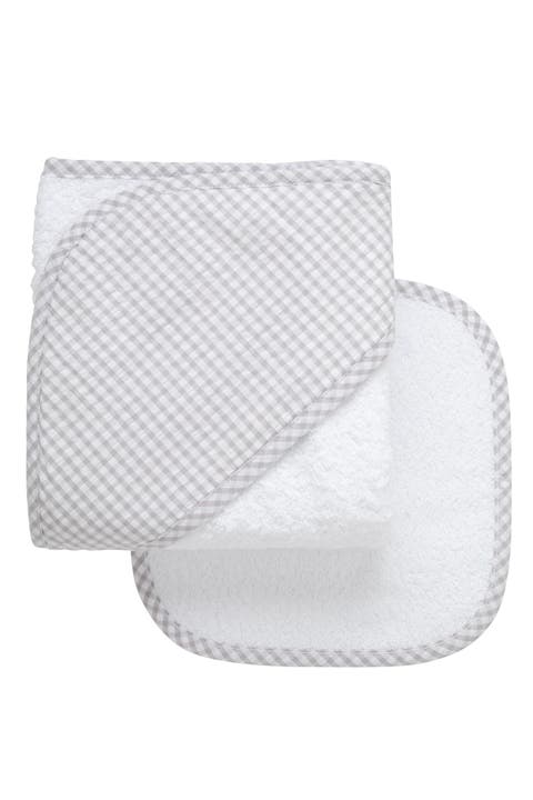 Big Check Hooded Towel & Washcloth Set (Baby & Toddler)