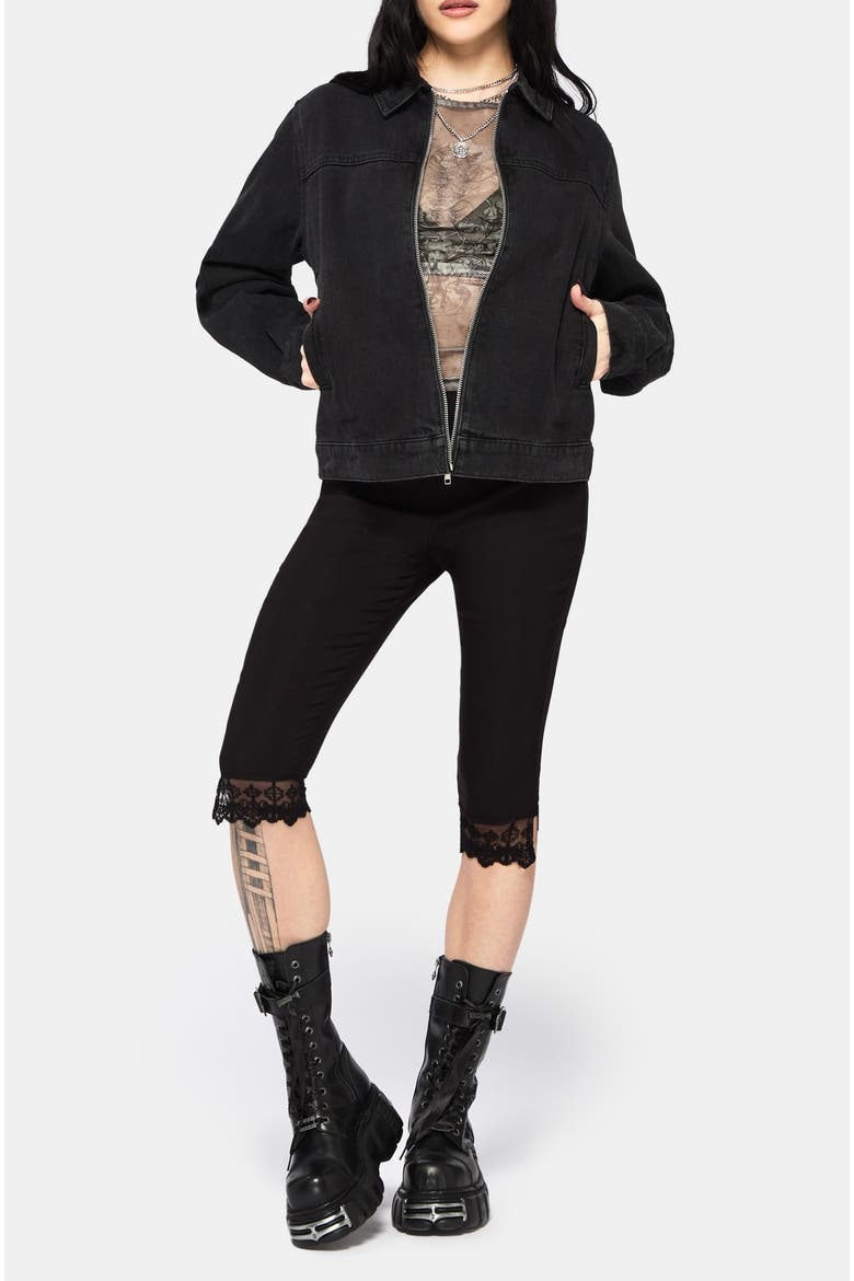 Selin Boxy Denim Jacket, Alternate, color, Black