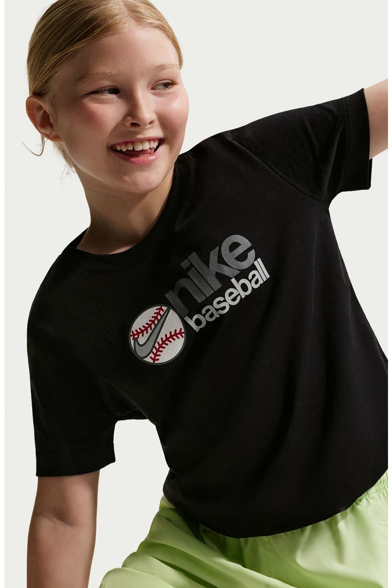 Kids' Baseball Graphic T-Shirt, Alternate, color, BLACK