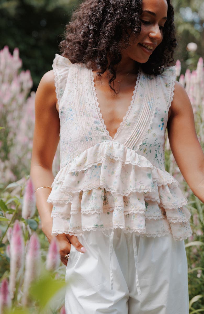 Petal & Pup Yana Ruffle Top, Alternate, color, Pastel Pink Floral