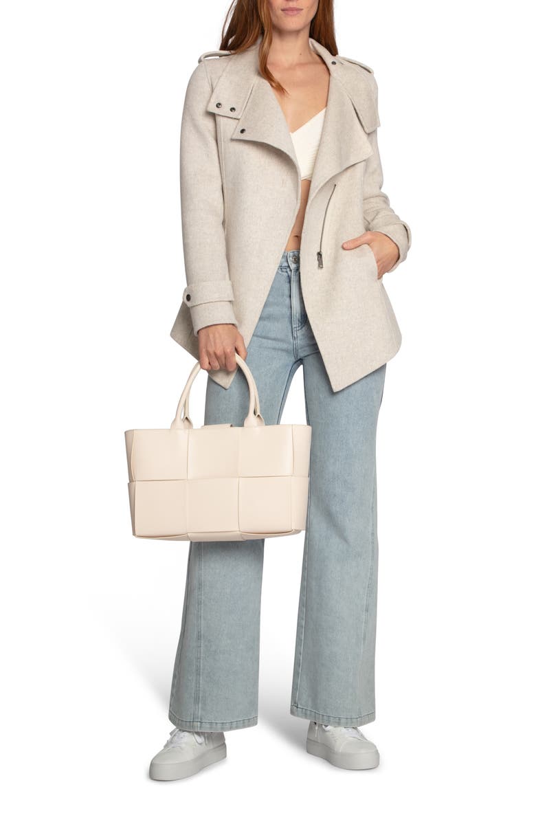 Belle & Bloom Bad Girl Wool Blend Moto Coat, Alternate, color, Oat Marle