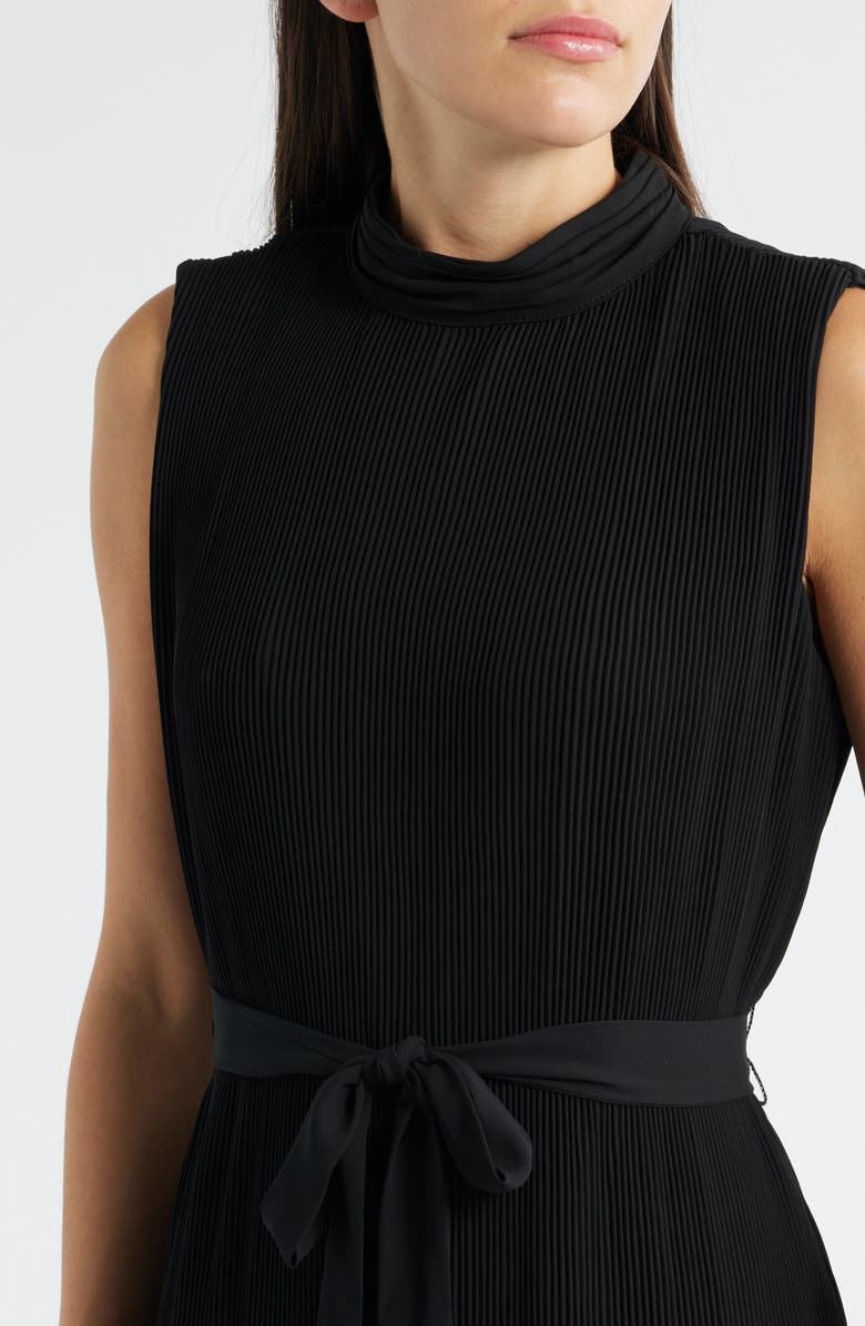 Sam Edelman Pleated A-Line Dress, Alternate, color, Black