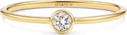 DEVATA Round Bezel Lab Grown Diamond Solitaire Ring in 14K Gold
