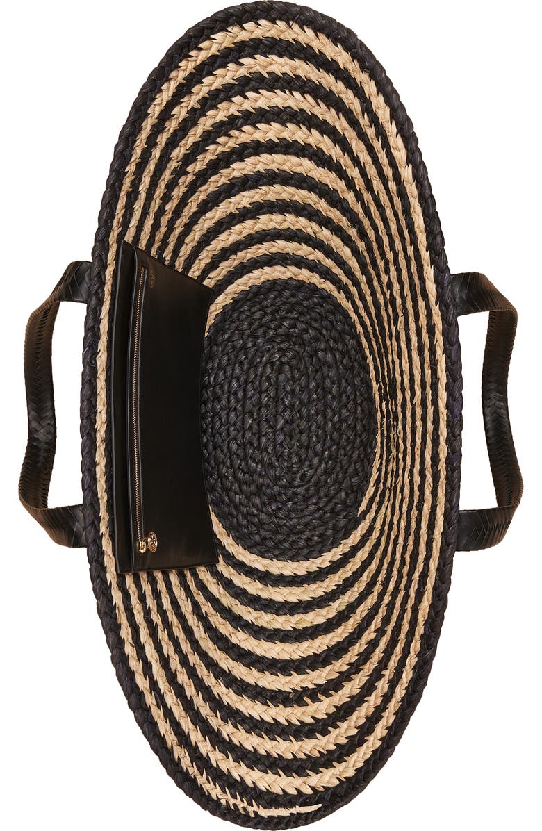 Cesta Collective Large Raffia Taco Tote, Alternate, color, Natural & Black Stripe