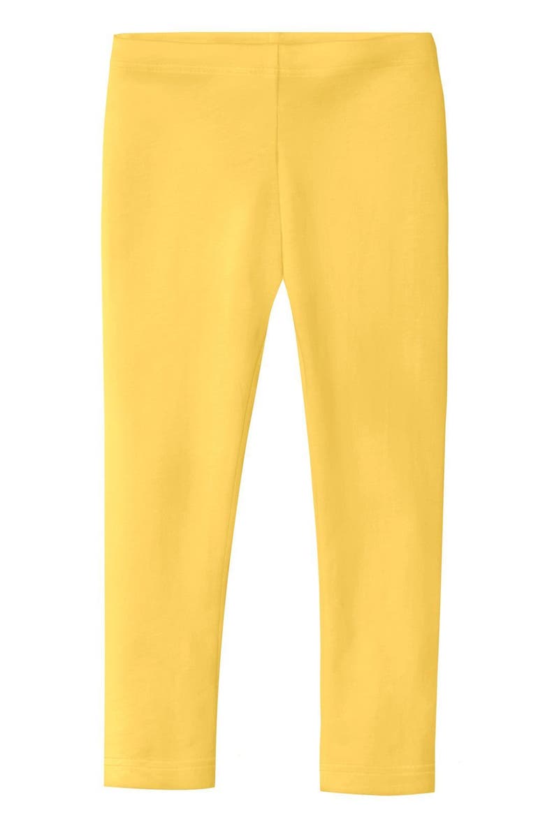 Baby Girls 100% Soft & Breathable Cotton Sensory Friendly Leggings, Alternate, color, Yellow