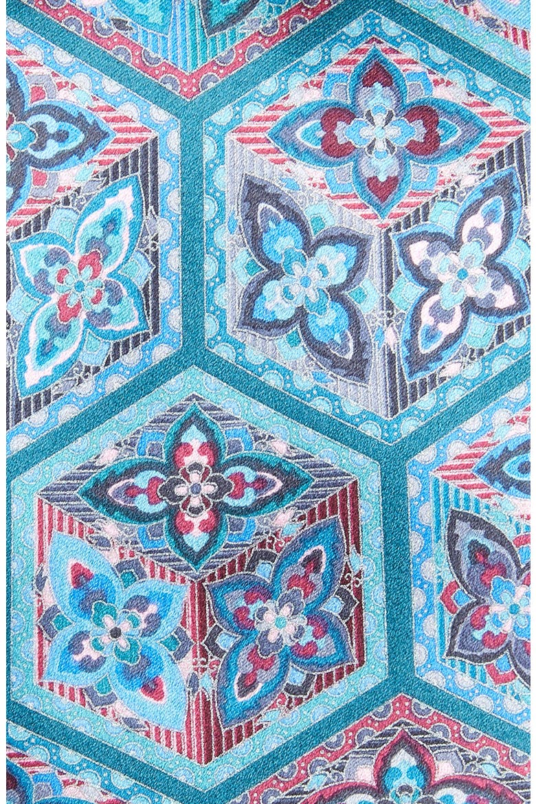 Quindici Geo Silk Tie, Alternate, color, TEAL