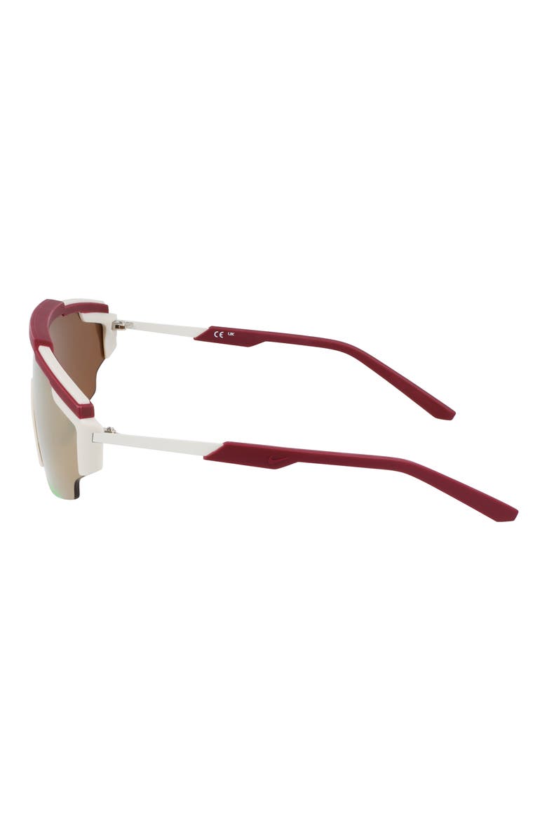 Marquee Edge 64mm Oversize Shield Sunglasses, Alternate, color, NIGHT MAROON/BRONZE MIRROR