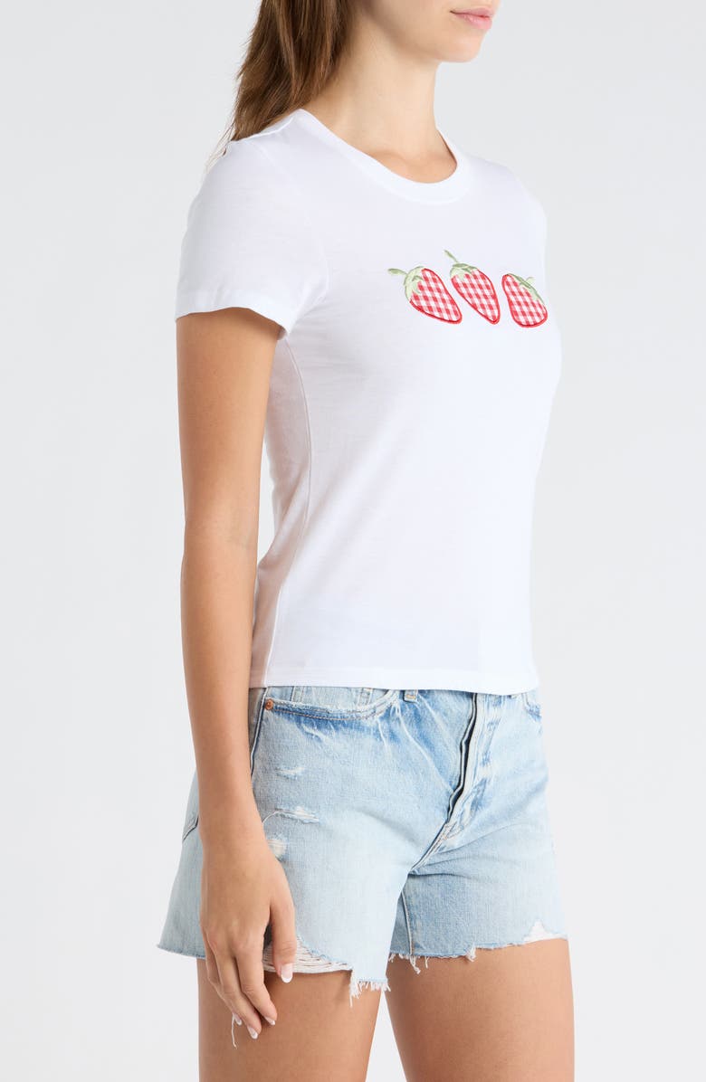 GOLDEN HOUR Gingham Strawberries Graphic T-shirt, Alternate, color, Bright White