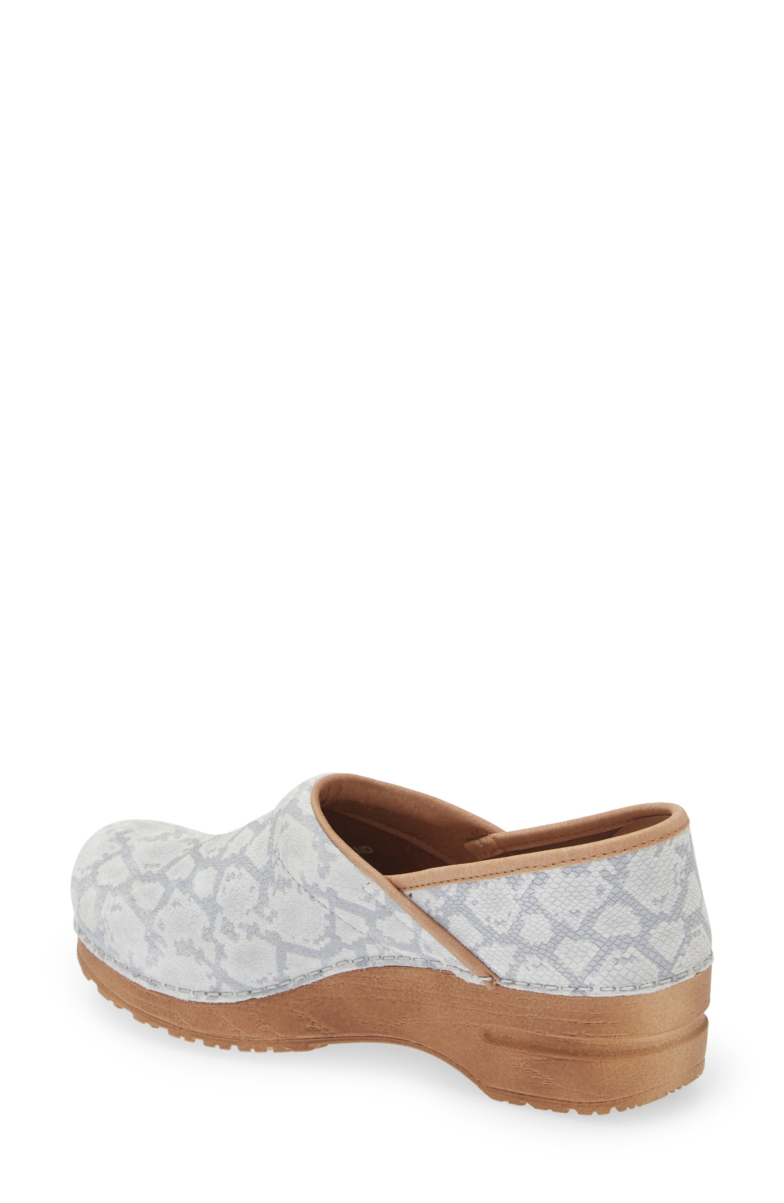 Sanita Viper Snake Embossed Clog, Alternate, color, Light Grey
