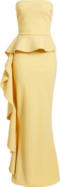 Chiara Boni La Petite Robe Eliska Ruffle Strapless Gown