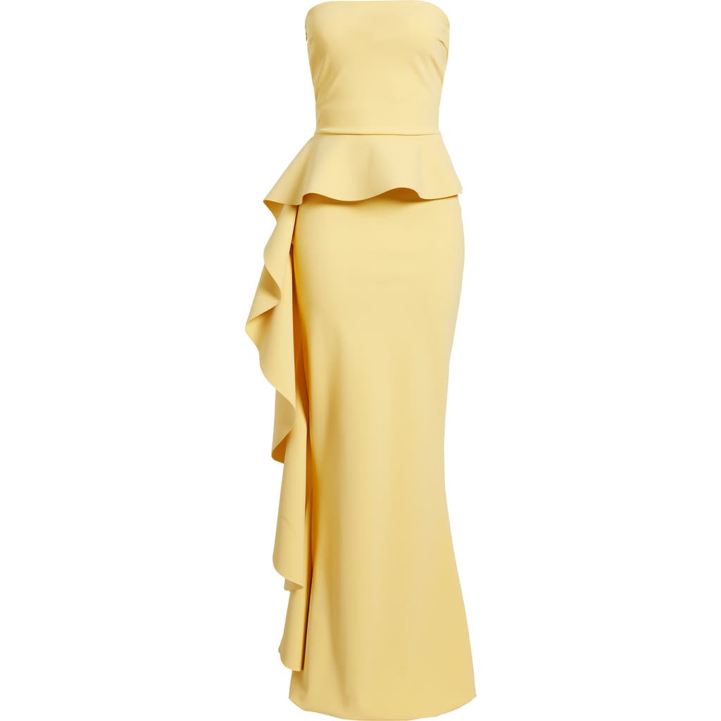 Chiara Boni La Petite Robe Eliska Ruffle Strapless Gown In Soleil