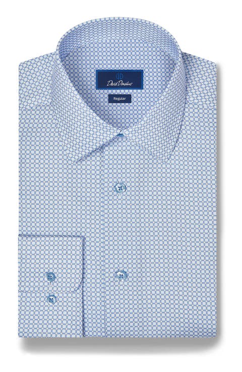 Regular Fit Geometric Print Dress Shirt