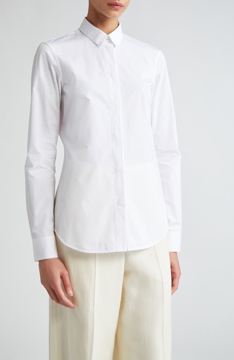 Jil Sander Monday Cotton Poplin Button-Up Shirt, Main, color, 