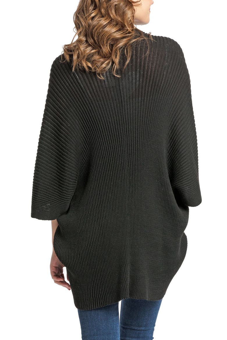 Ribbed Recycled Knit Topper, Alternate, color, BLACK