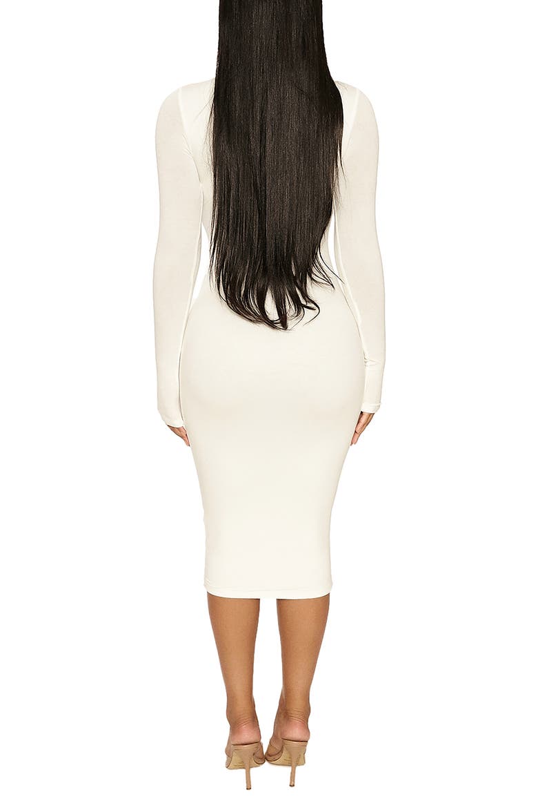 The NW Long Sleeve Midi Dress, Alternate, color, WHITE