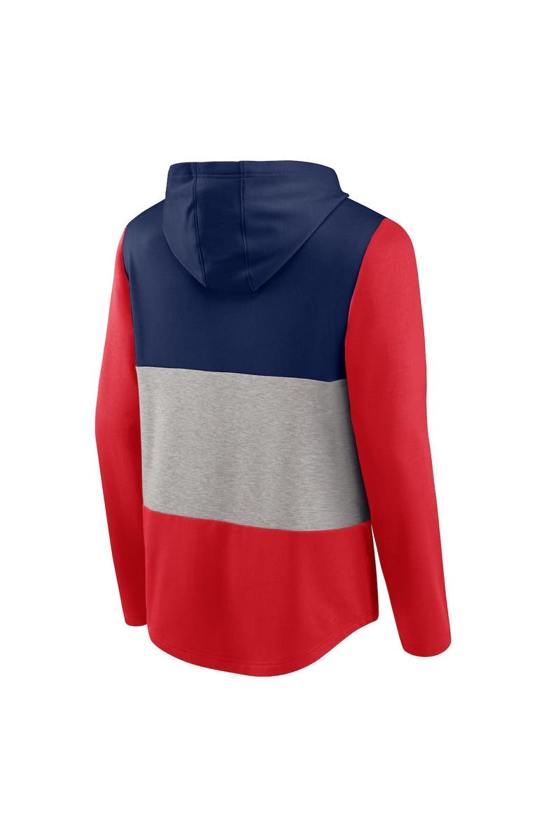 FANATICS Men's Fanatics Branded Navy/Red Washington Capitals Prep Color Block Pullover Hoodie, Alternate, color, 