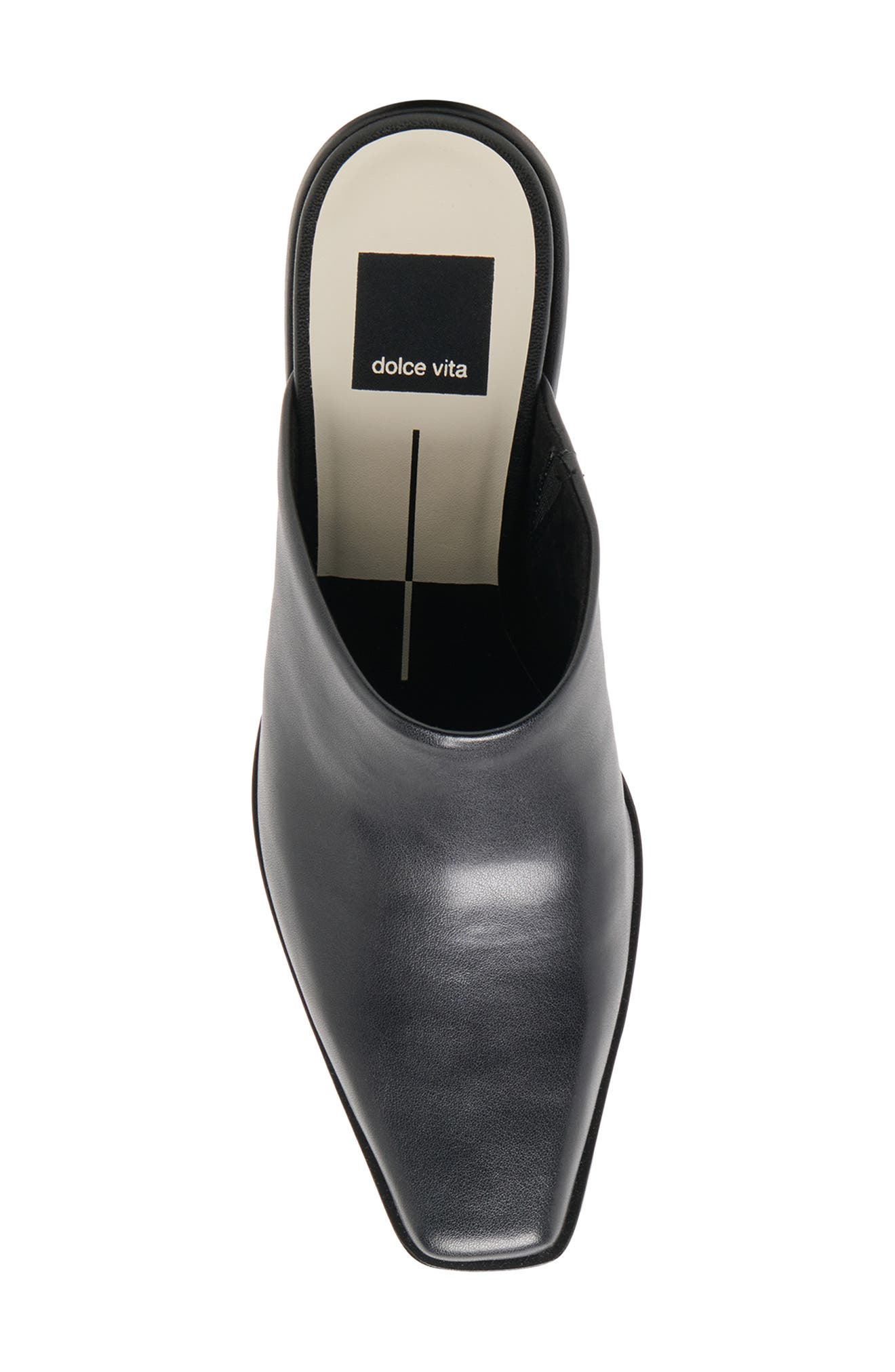 Leyton Square Toe Mule, Alternate, color, BLACK LEATHER