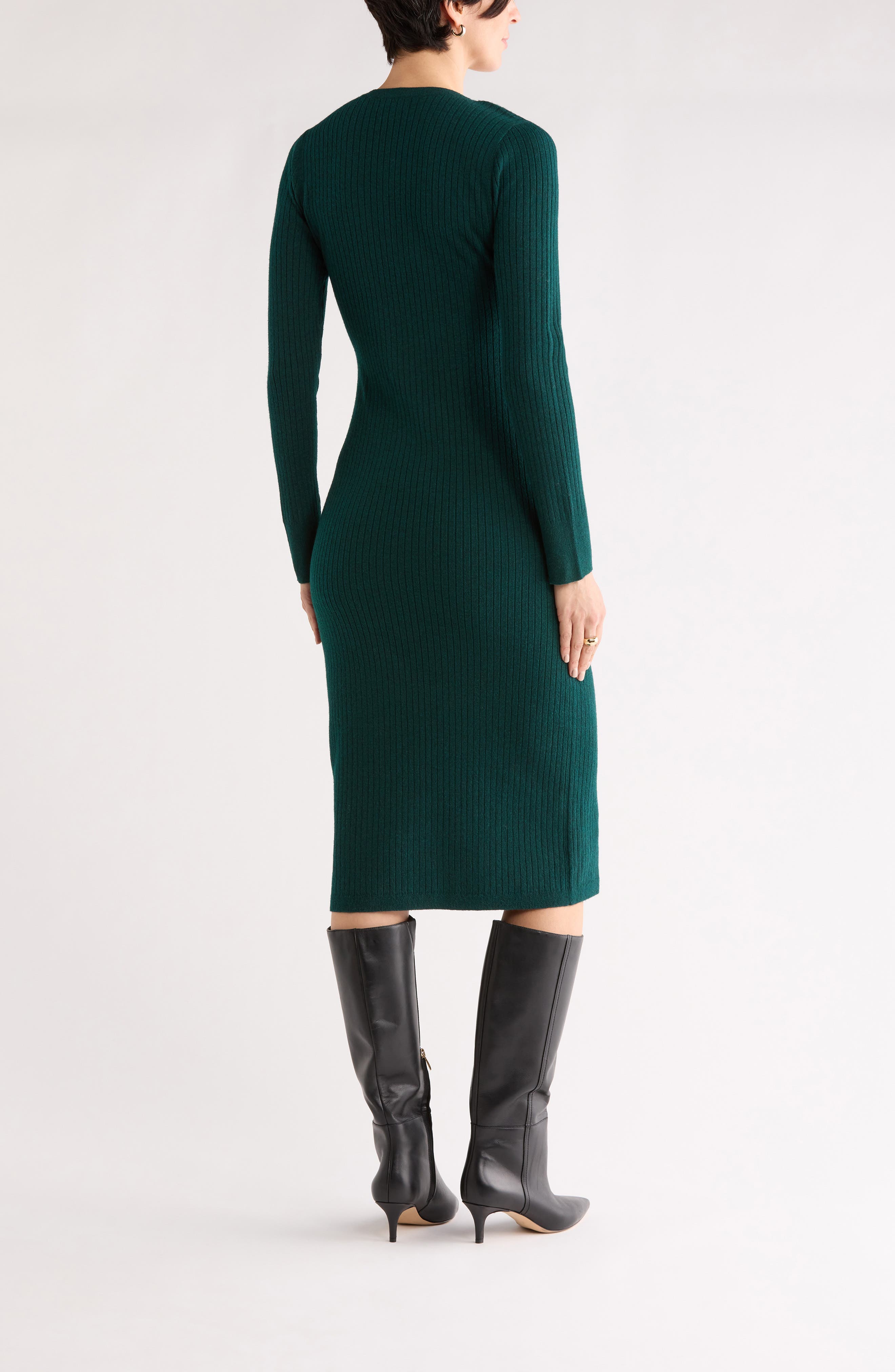 Long Sleeve Rib Sweater Dress - image 4