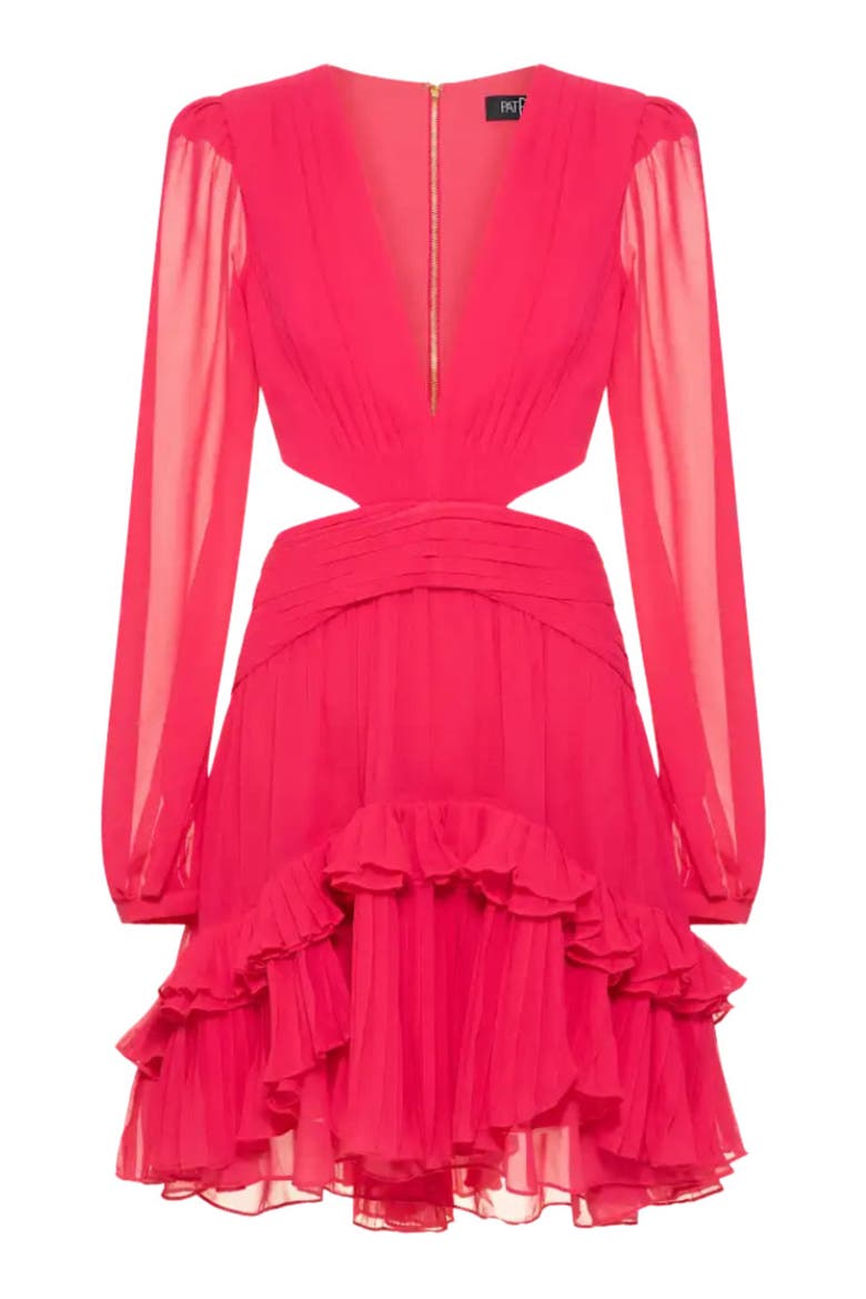 Deep-V Cutout Mini Dress, Alternate, color, PINK