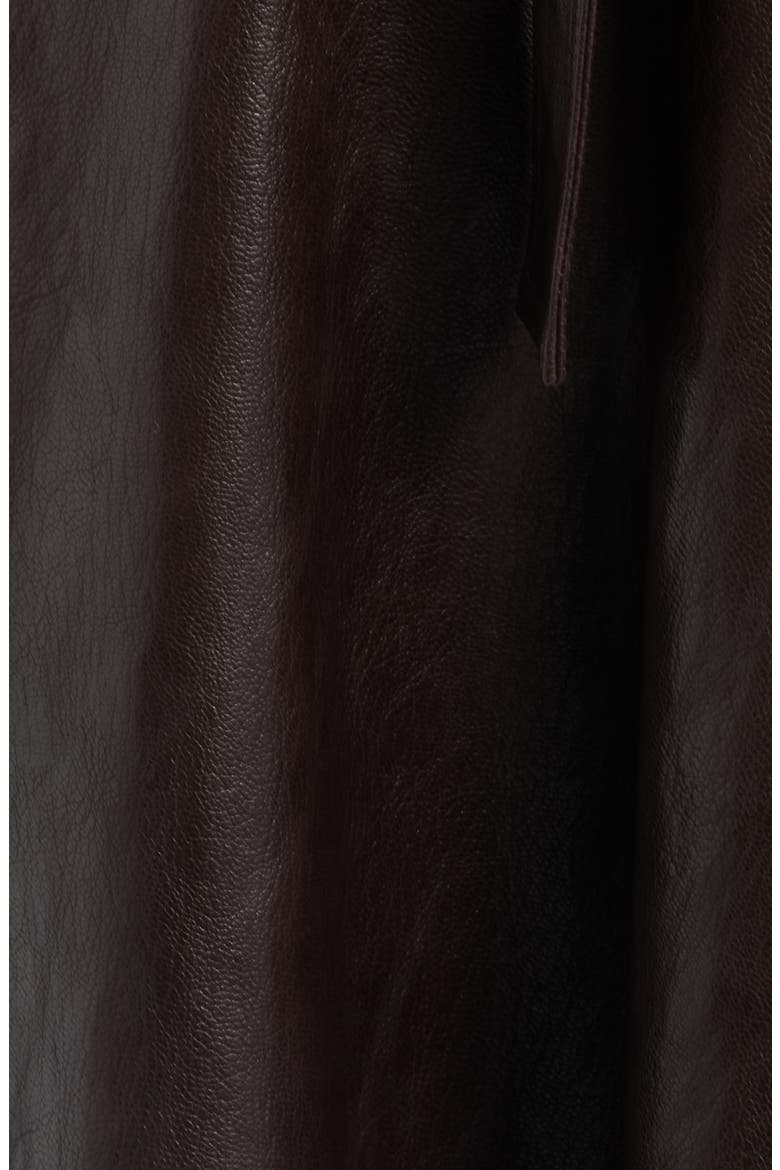 Brenda Faux Leather Shirtdress, Alternate, color, DARK BROWN