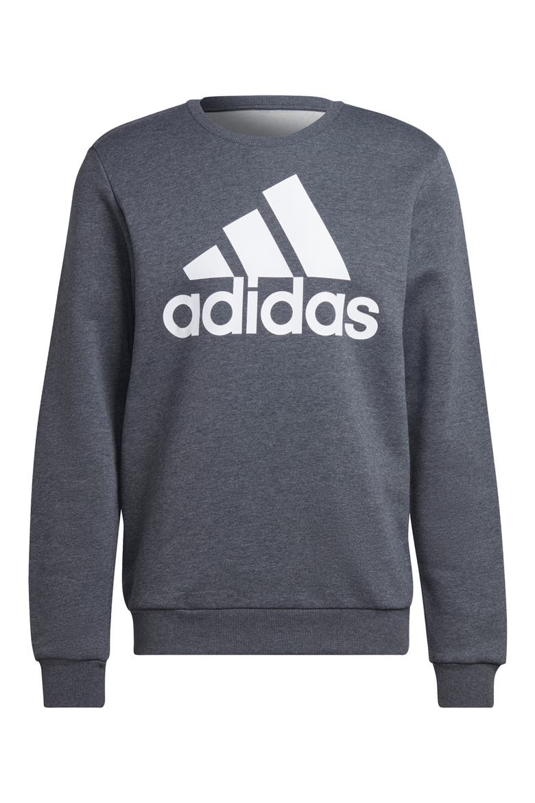Essentials Crew Neck Sweatshirt, Alternate, color, DARK GREY HEATHER/ WHITE