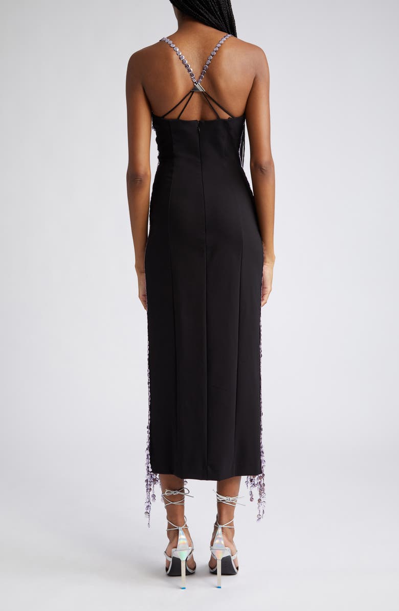 The Attico Avery Embellished Square Neck Fringe Dress, Alternate, color, 