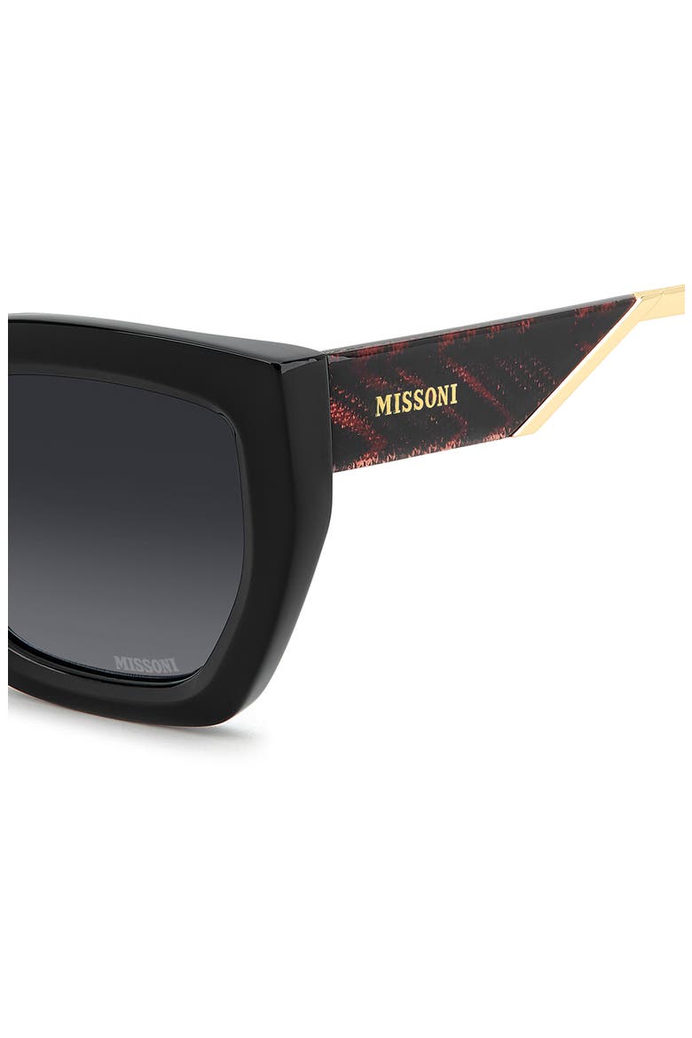 53mm Gradient Rectangular Sunglasses, Alternate, color, BLACK/ DARK GREY SF