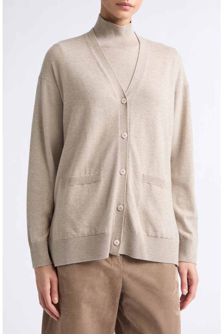 Baia Wool Cardigan, Alternate, color, BEIGE