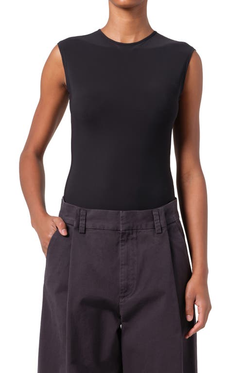 Agolde Aura Cap Sleeve Bodysuit In Black