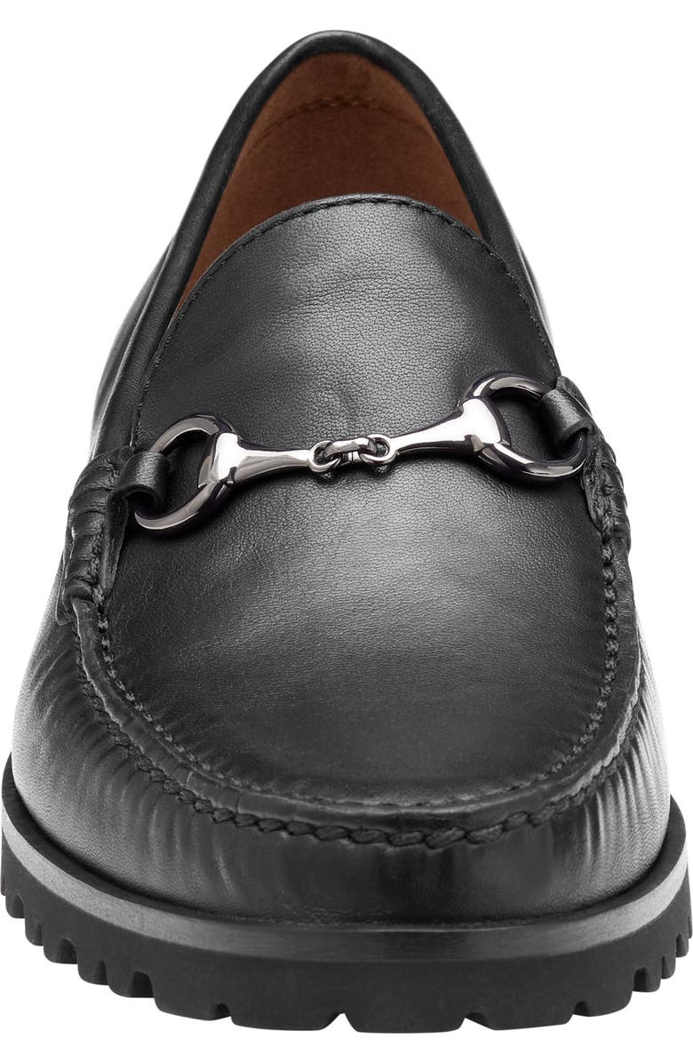 Johnston & Murphy Baldwin Lug Sole Bit Loafer, Alternate, color, Black Sheepskin
