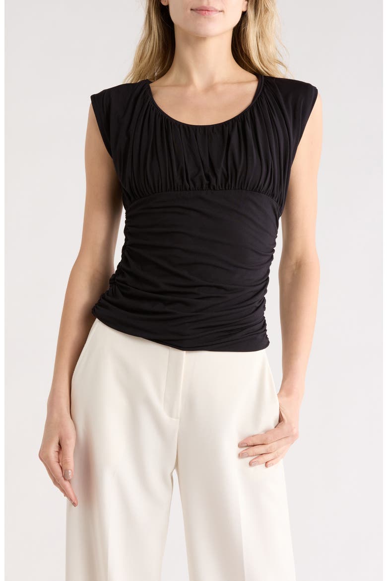 Scoop Neck Knit Top, Main, color, BLACK