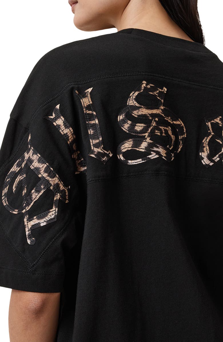 AllSaints Fuse Etta Oversize Appliqué Cotton Graphic T-Shirt, Alternate, color, 