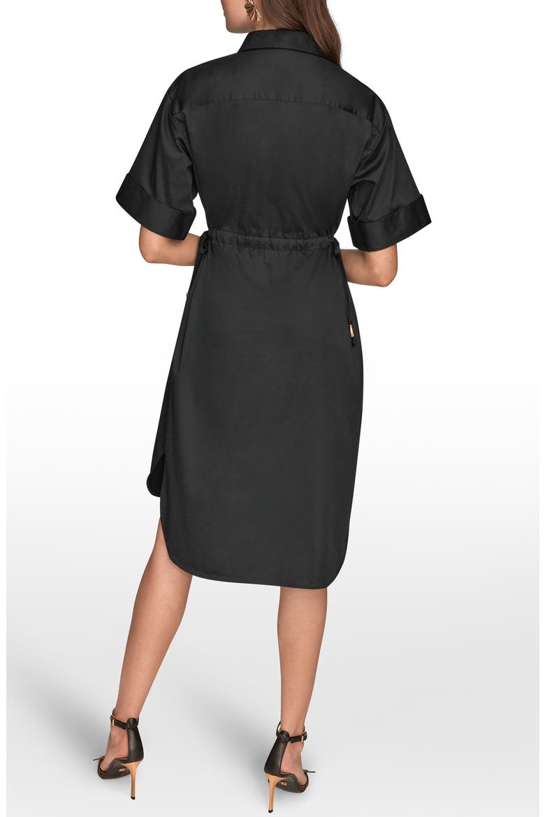 Short Sleeve Shirtdress, Alternate, color, BLACK