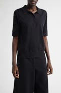 LOULOU DE SAISON Migo Short Sleeve Cashmere Polo Sweater