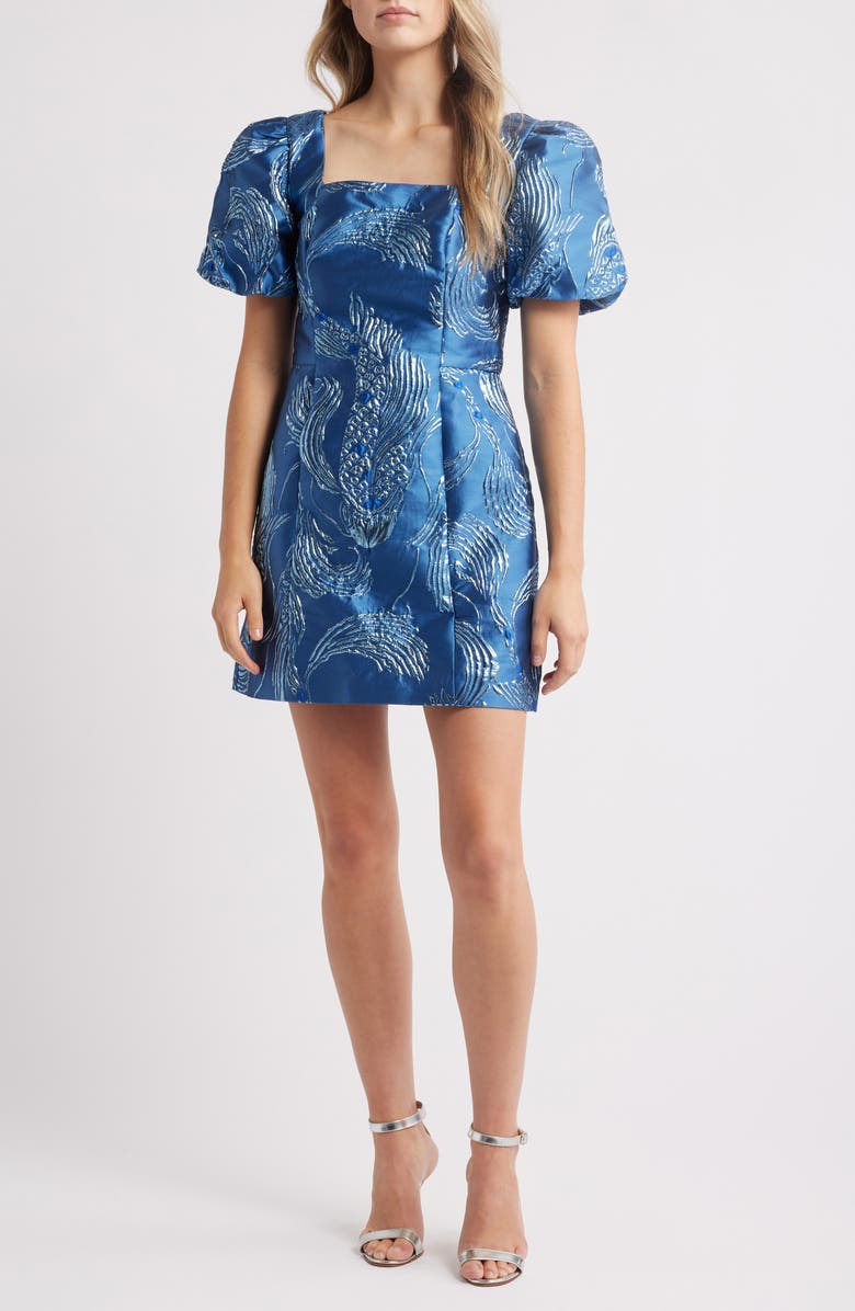 Lilly Pulitzer<sup>®</sup> Booker Puff Sleeve Jacquard Romper, Main, color, 