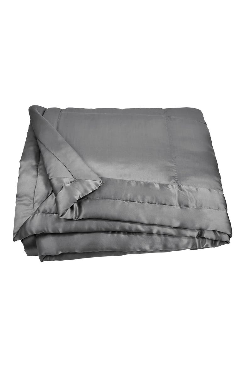 Donna Karan Collection 'Surface' Silk Charmeuse Quilt, Alternate, color, CHARCOAL