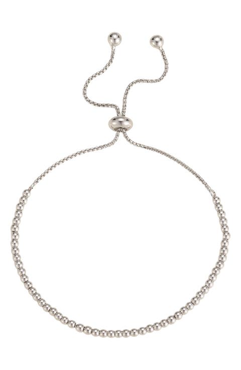 14k Gold Plated Beaded Slider Bracelet