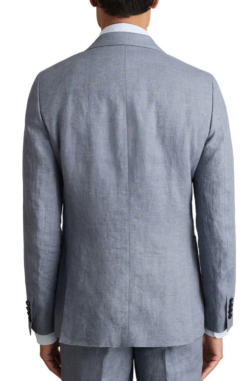 Shop Reiss Warner Linen Blazer In Airforce Blue