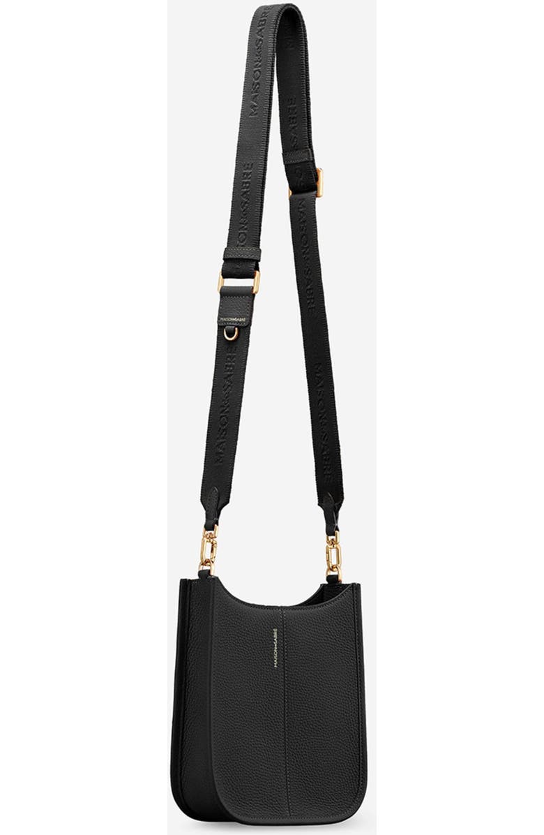 MAISON de SABRÉ Leather Mini Saddle Bag, Alternate, color, Black Caviar