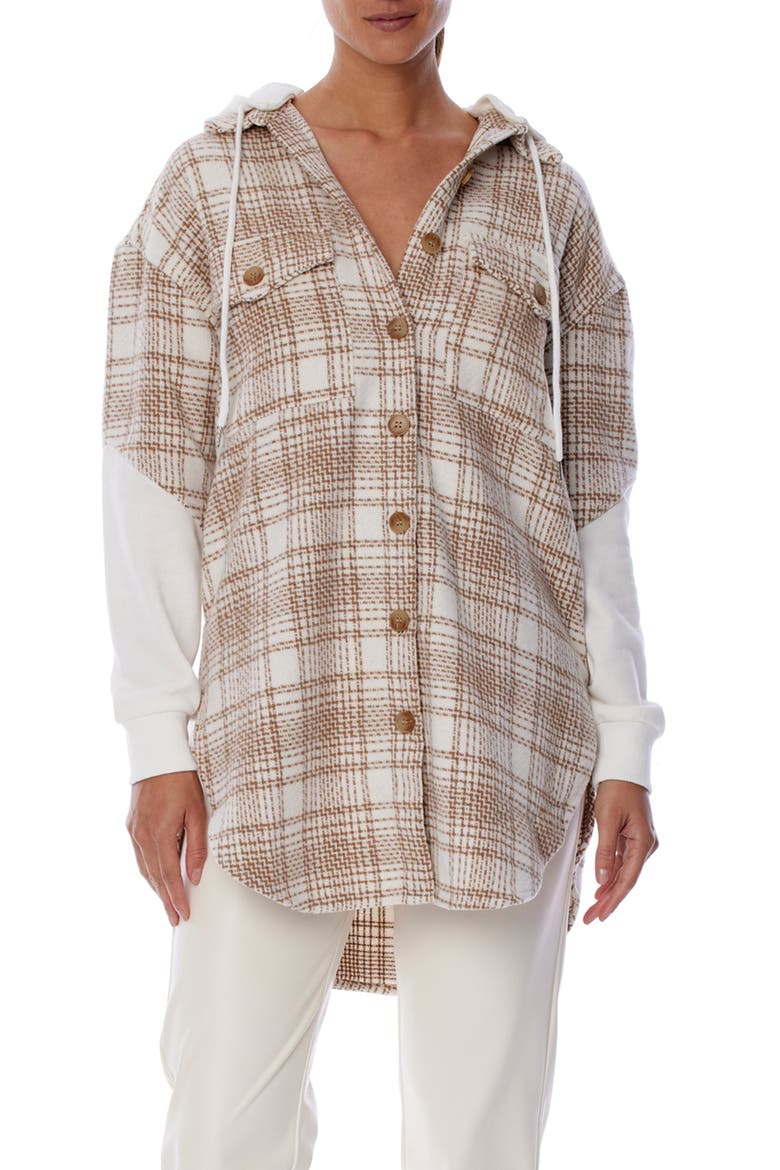 Mikenna Hooded Shirt Jacket, Main, color, IVORY AND