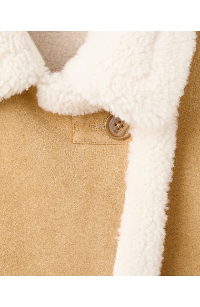 MANGO Faux Shearling Coat, Alternate, color, Medium Brown