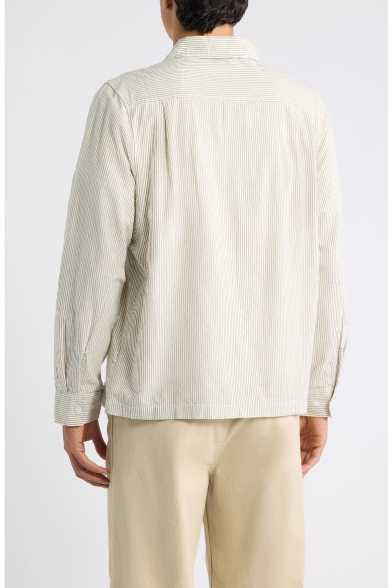 Bank Stripe Long Sleeve Button Shirt, Alternate, color, OLIVE