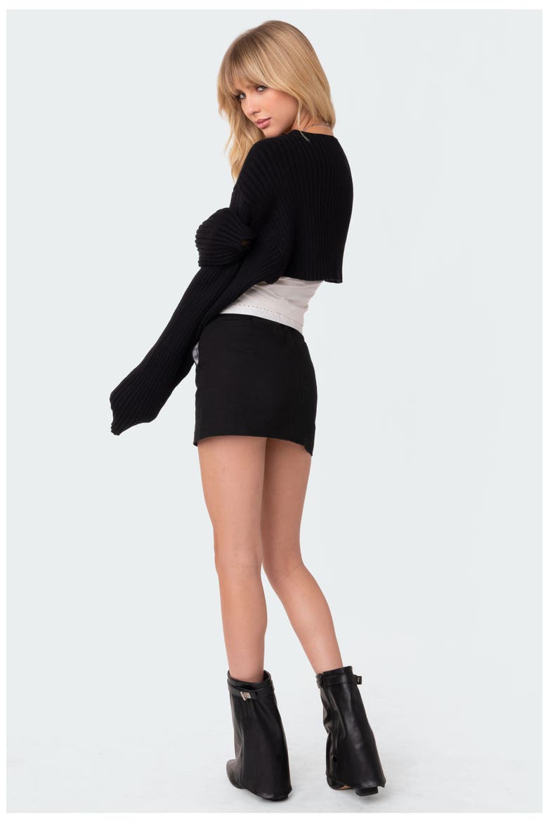 Anya Crop Shrug Sweater, Alternate, color, BLACK